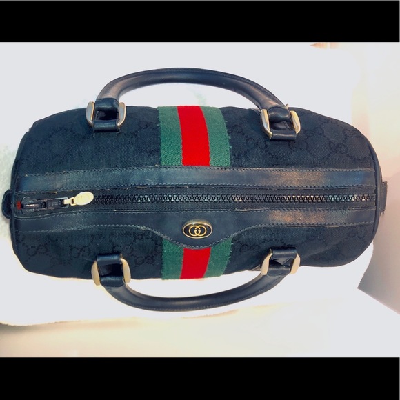Vintage GUCCI Web Boston Bag - Picture 5 of 13